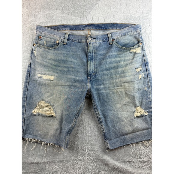 Levi's 511 W40 Light Wash Distressed Denim Jean Shorts Menswear - Picture 1 of 7